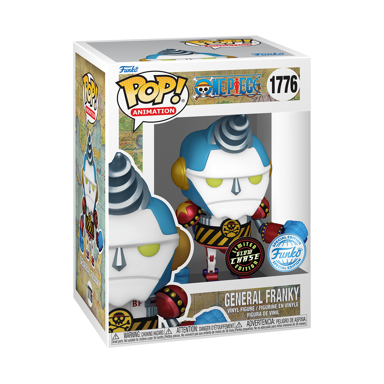 ONE PIECE - POP FUNKO VINYL FIGURE 1176 GENERAL FRANKY - CHASE 9CM CARTOOMICS 2024EXCL