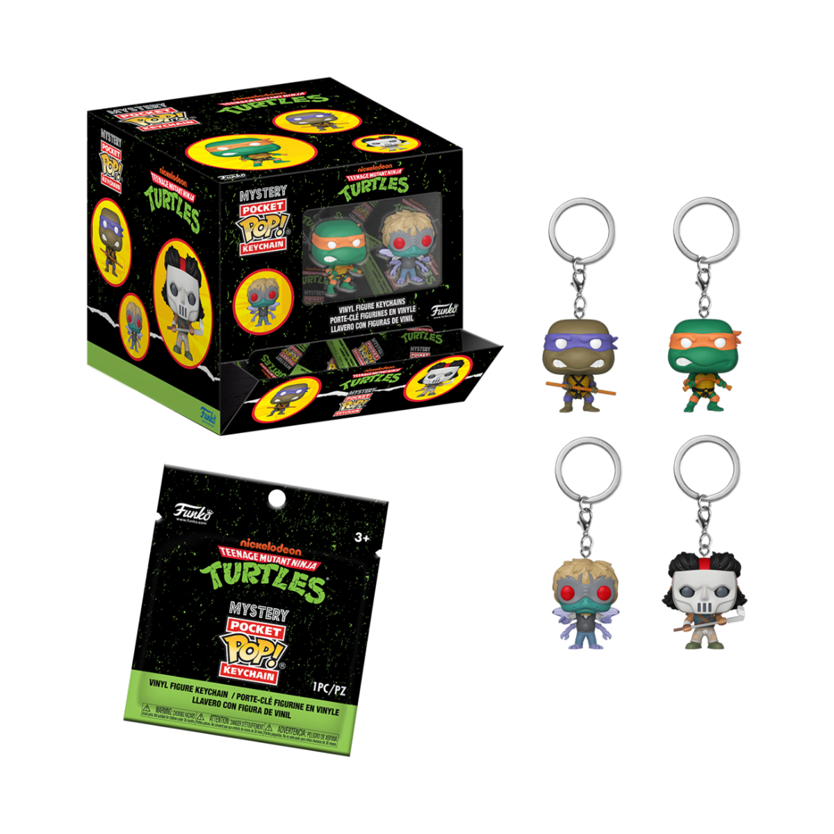 TEENAGE MUTANT NINJA TURTLES - KEYCHAIN - CHARACTERS 12PC CASE PACK 4CM