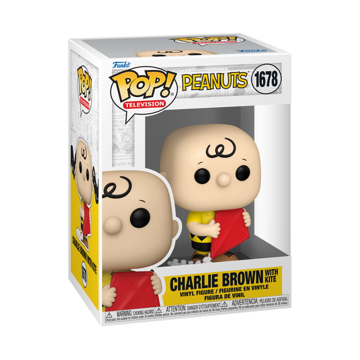 PEANUTS - POP FUNKO VINYL FIGURE 1678 CHARLIE BROWN W/KITE 9CM