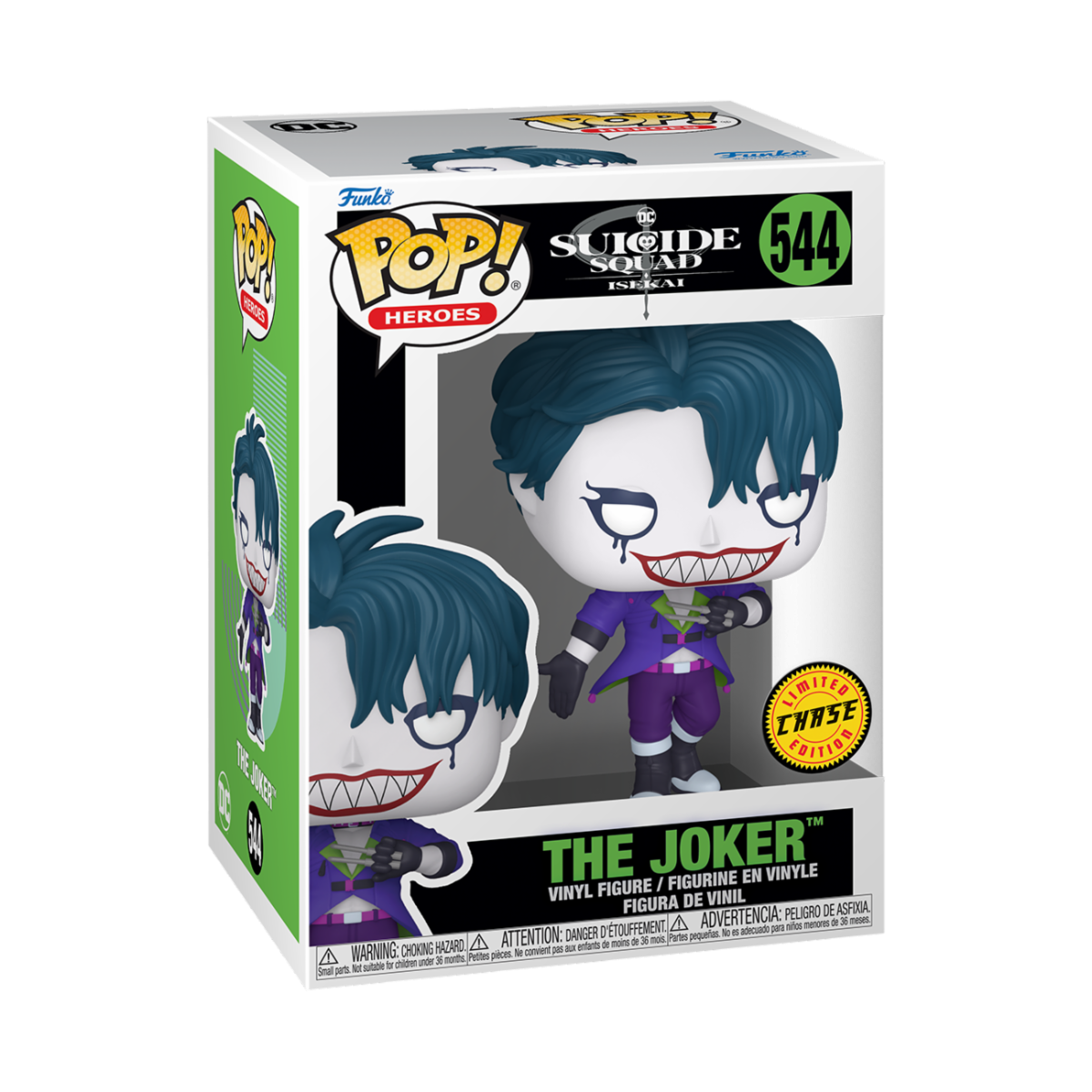 DC COMICS: SUICIDE SQUAD ISEKAI - POP FUNKO VINYL FIGURE 544 JOKER CHASE 9CM