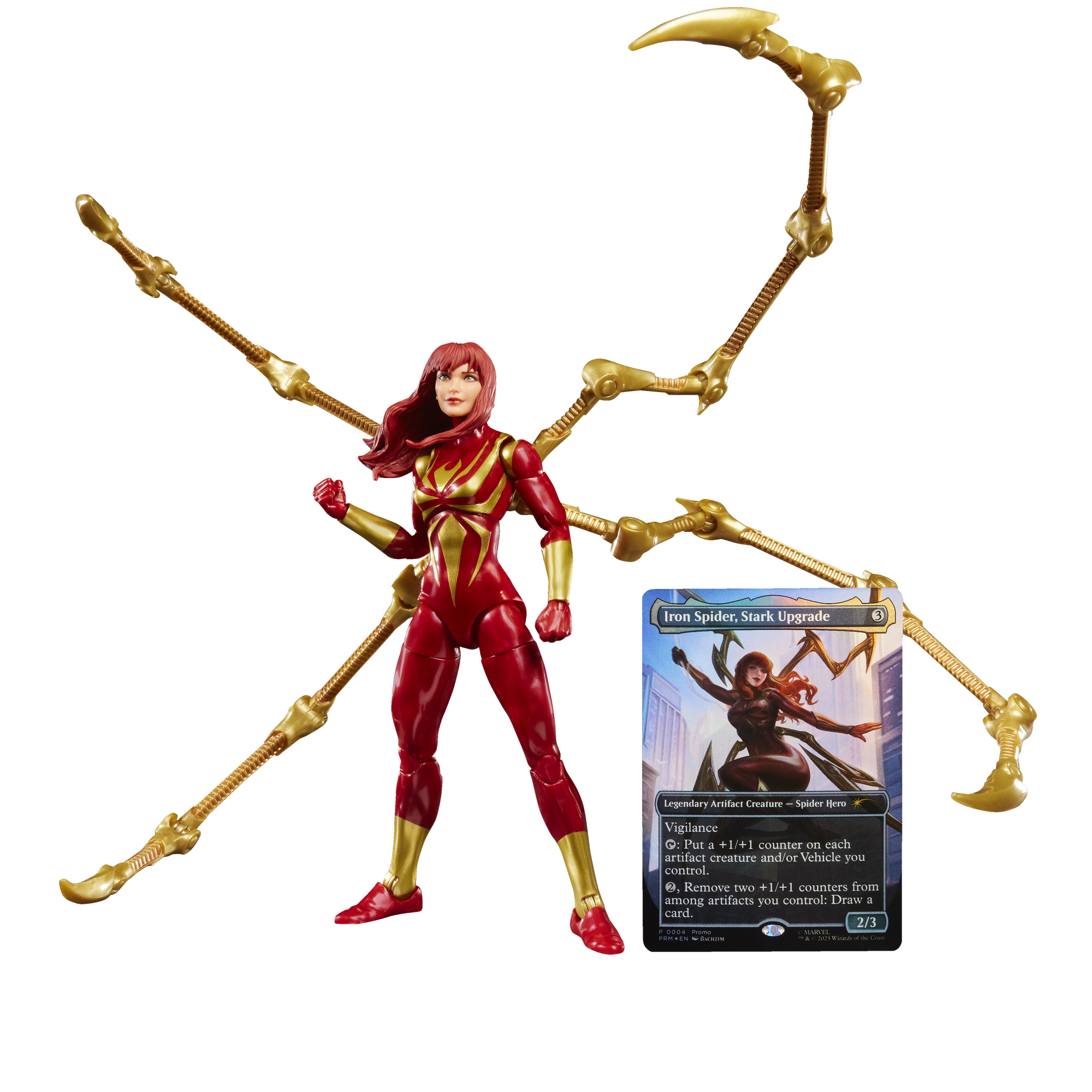 MARVEL CLASSIC LEGENDS - MARY JANE IN IRON SPIDER SUIT - ACTION FIGURE 15CM W/ MAGIC: THE GATHERING CARD