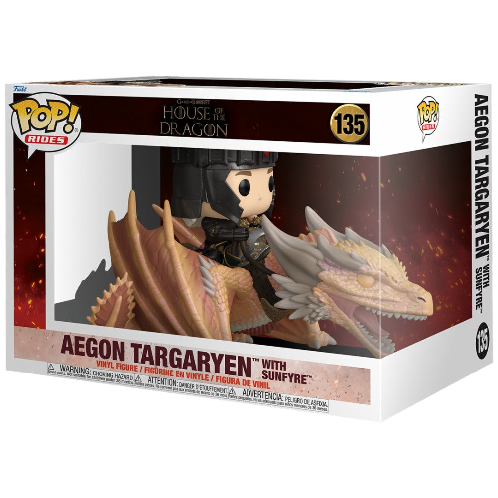 GAME OF THRONES: HOUSE OF THE DRAGON - POP FUNKO RIDE VINYL FIGURE 135 AEGON W/SUNFIRE 15CM