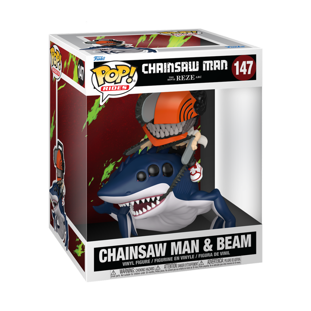 CHAINSAW MAN REZE - POP FUNKO RIDE DELUXE VINYL FIGURE 147 CHAINSAW MAN & BEAM 15CM