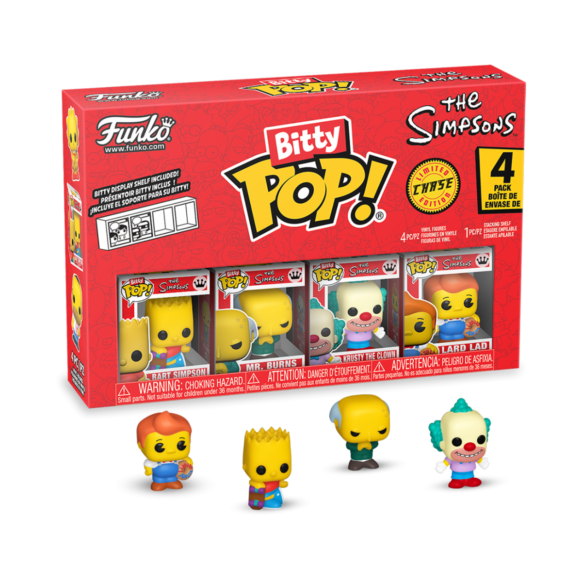 85707 - THE SIMPSONS - POP FUNKO BITTY VINYL FIGURE - BART (4PK)