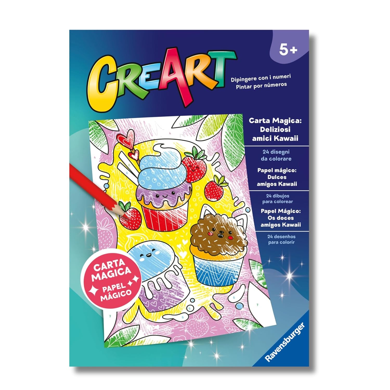 96011 - CREART: LIBRO DA COLORARE - CARTA MAGICA: DELIZIOSI AMICI KAWAII