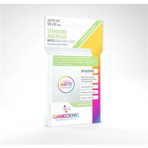 GGS10051ML - 50 STANDARD AMERICAN SIZE BOARD GAME PRIME SLEEVES 59 X 91MM