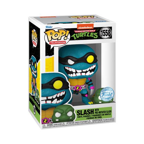 TEENAGE MUTANT NINJA TURTLES RETRO - POP & BUDDY FUNKO VINYL FIGURE 1558 SLASH & PRE MUTATED TURTLE 9CM