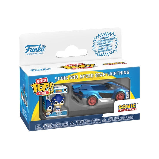 SONIC THE HEDGEHOG - POP FUNKO BITTY POP RIDE VINYL FIGURE - SONIC AND SPEED STAR LIGHTNING
