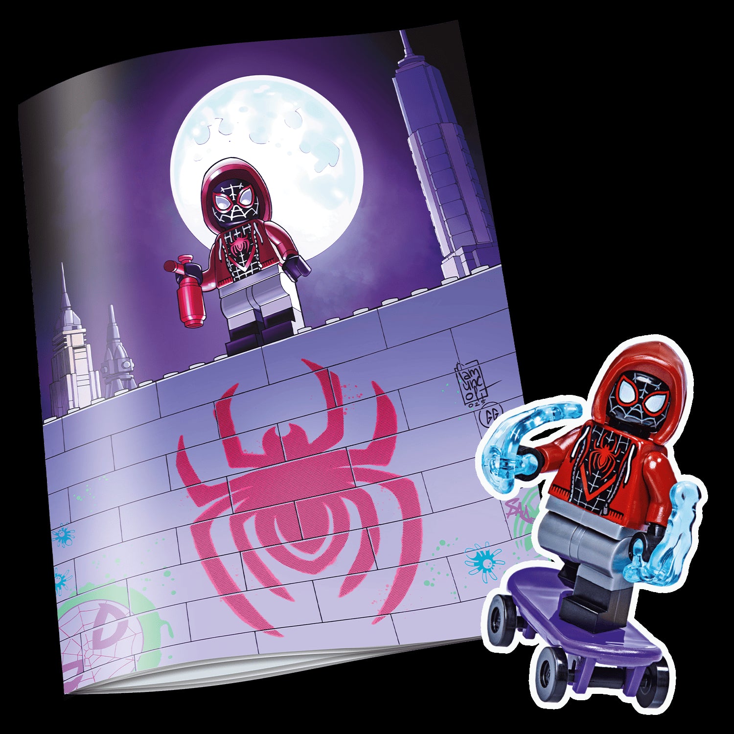 LEGO SPIDER-MAN COMIC SPECIAL N.1 - SPIDER-MAN MILES MORALES + SKATEBOARD - REGULAR