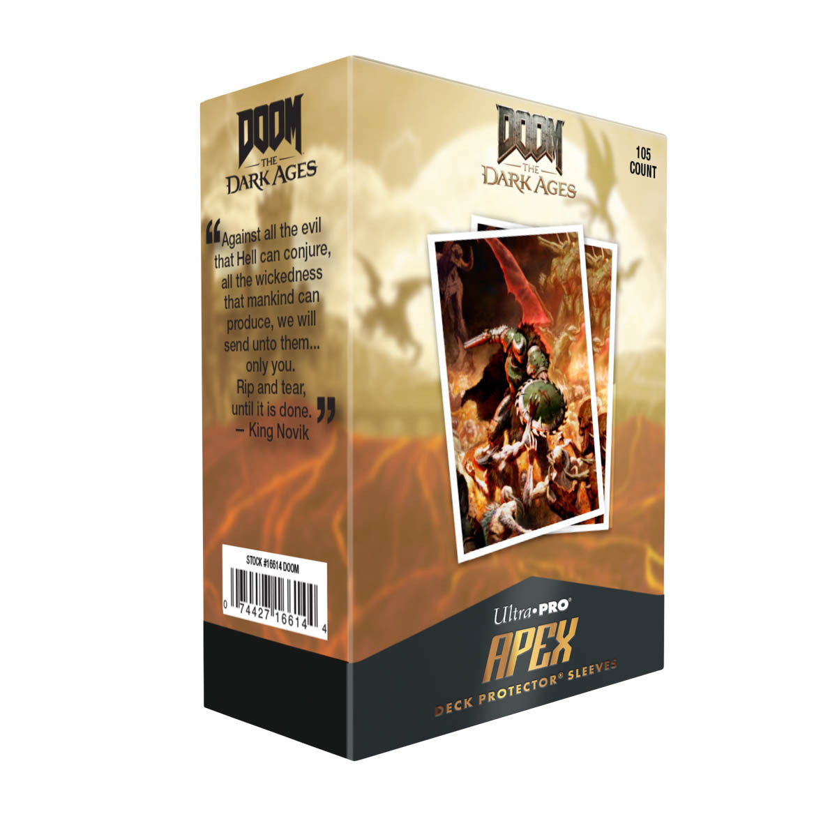 16614 - 105 APEX DECK PROTECTOR SLEEVES - BETHESDA - DOOM - ONSLAUGHT
