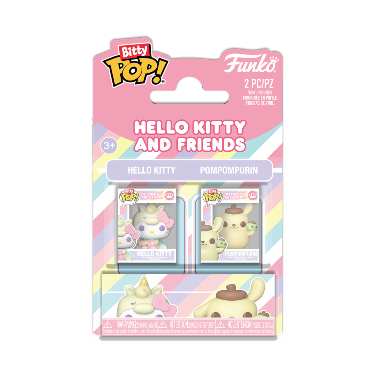 SANRIO - POP FUNKO BITTY 2-PACK VINYL FIGURE - HELLO KITTY & POMPOM 2CM