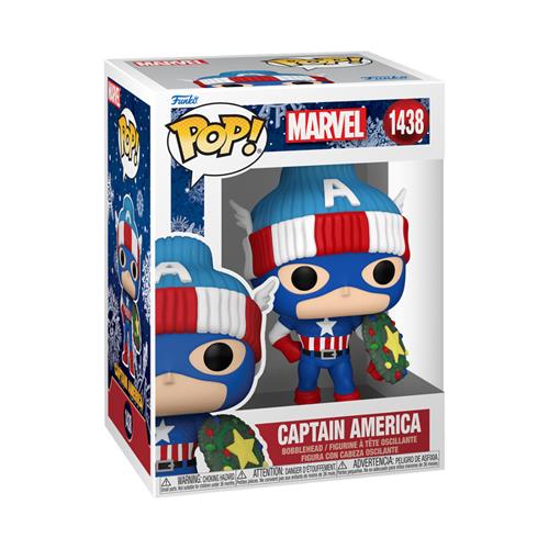 MARVEL: HOLIDAY - POP FUNKO VINYL FIGURE 1438 CAPTAIN AMERICA 9CM