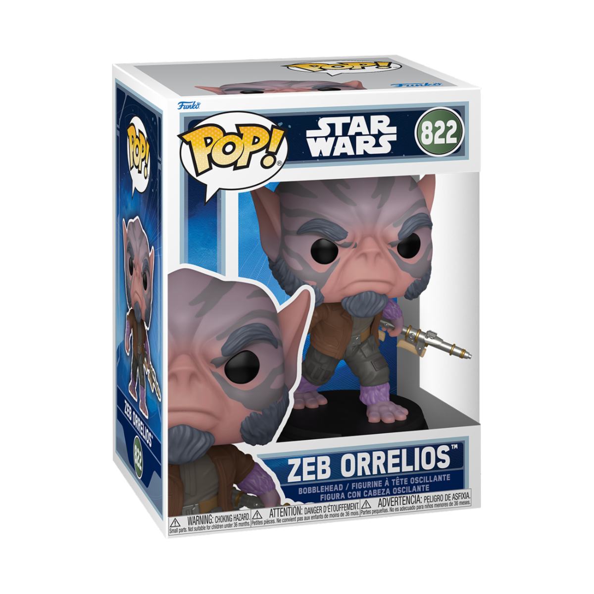 STAR WARS: MANDALORIAN & GROGU (2026) - POP FUNKO VINYL FIGURE 822 ZEB ORRELIOS 9CM