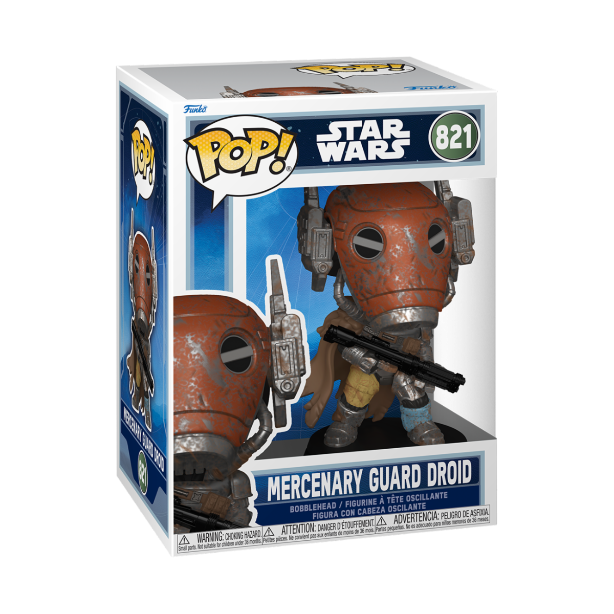 STAR WARS: MANDALORIAN & GROGU (2026) - POP FUNKO VINYL FIGURE 821 MERCENARY GUARD DROID 9CM