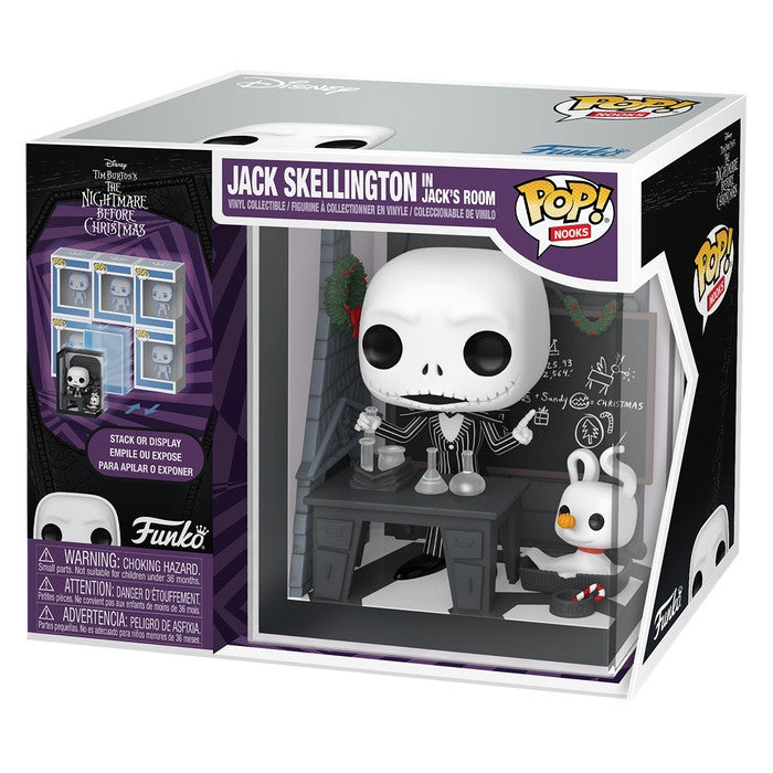 THE NIGHTMARE BEFORE CHRISTMAS - POP FUNKO NOOK VINYL FIGURE - JACK SKELLINGTON IN JACK’S ROOM 9CM