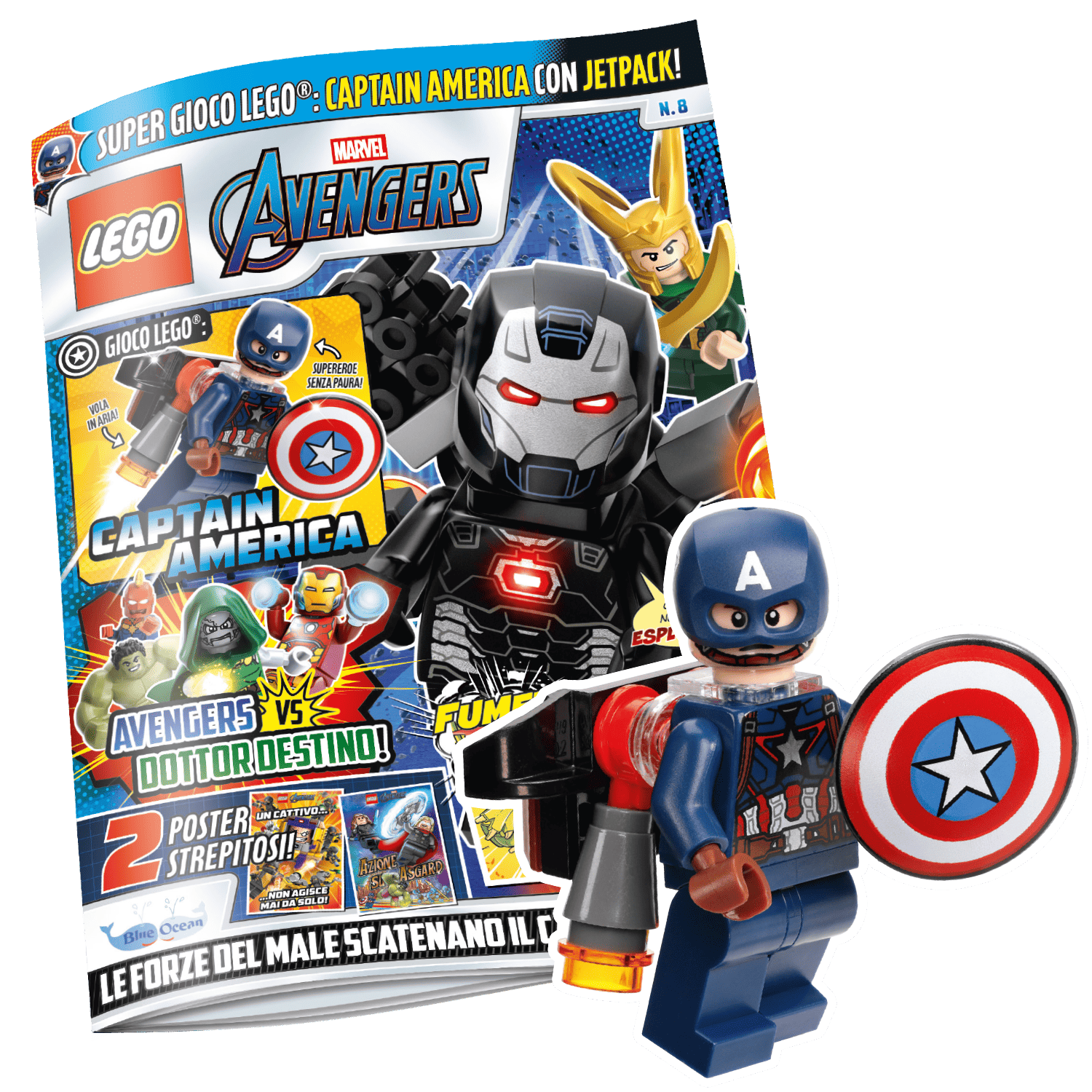 LEGO AVENGERS N.8 - CAPTAIN AMERICA + JETPACK