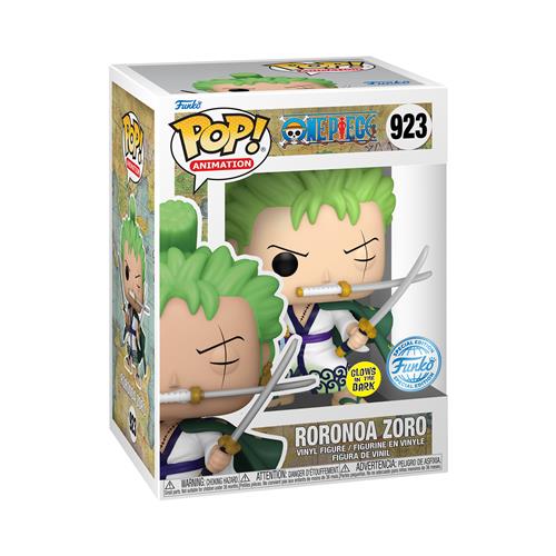 ONE PIECE - POP FUNKO VINYL FIGURE 923 RORONOA ZORO (GW) 9CM LCG24 EXCL