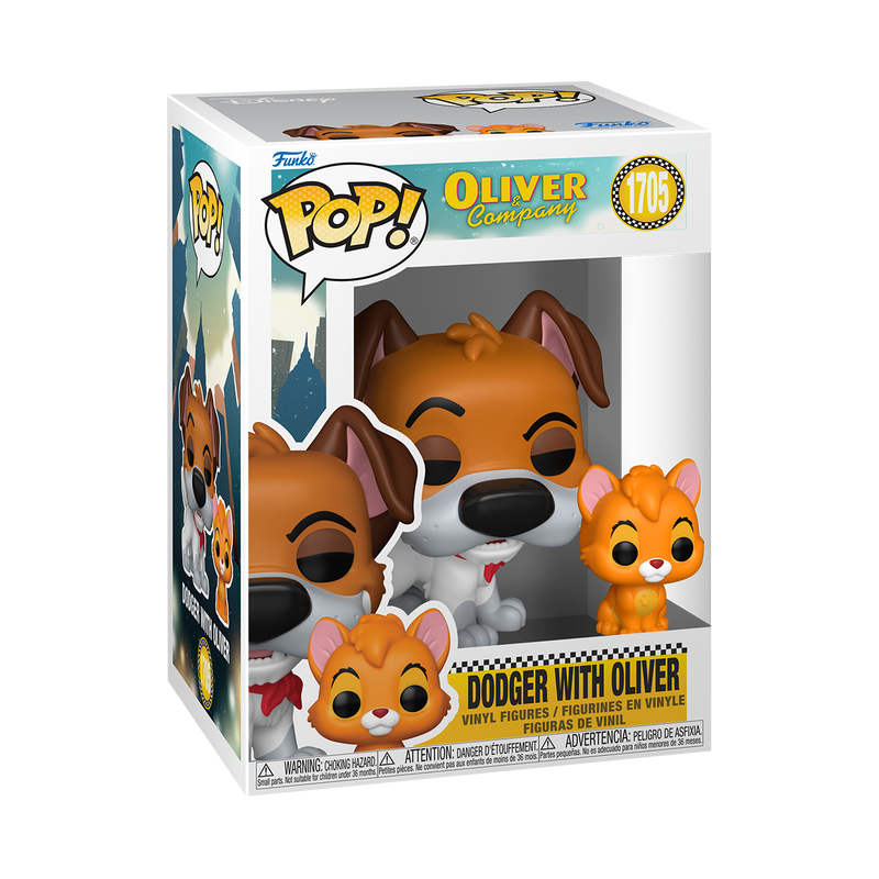 OLIVER AND COMPANY - POP FUNKO VINYL FIGURE 1705 DODGER WITH OLIVER W/CHASE (ASSORTMENT 6PZ) 9CM