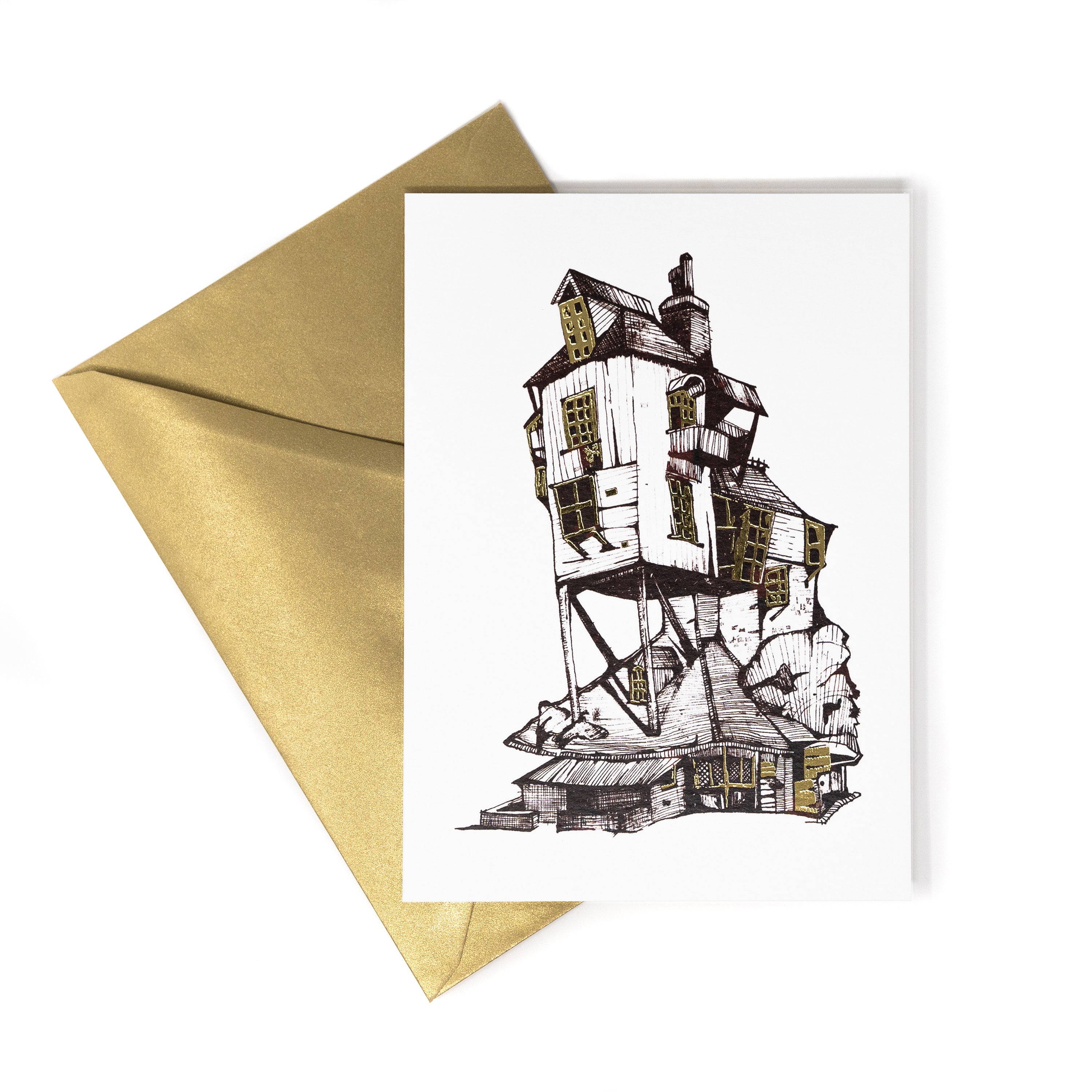 HPCARD56 - HARRY POTTER - THE BURROW: DETAIL FROM THE WEASLEY FAMILY CLOCK - NOTECARD