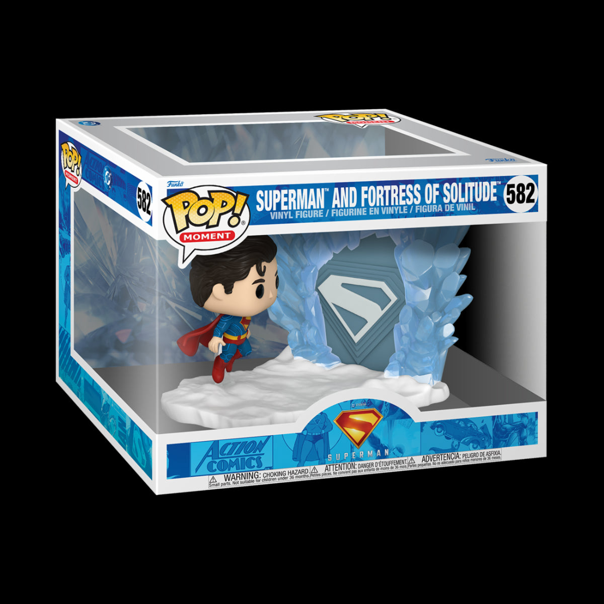 DC COMICS: SUPERMAN (2025) - POP FUNKO MOMENT VINYL FIGURE 582 SUPERMAN AND FORTRESS OF SOLITUDE 9CM