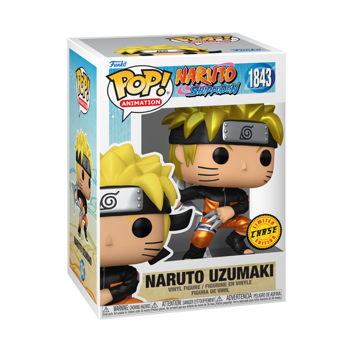 NARUTO SHIPPUDEN - POP FUNKO VINYL FIGURE 1843 NARUTO (SHRKN) CHASE 9CM