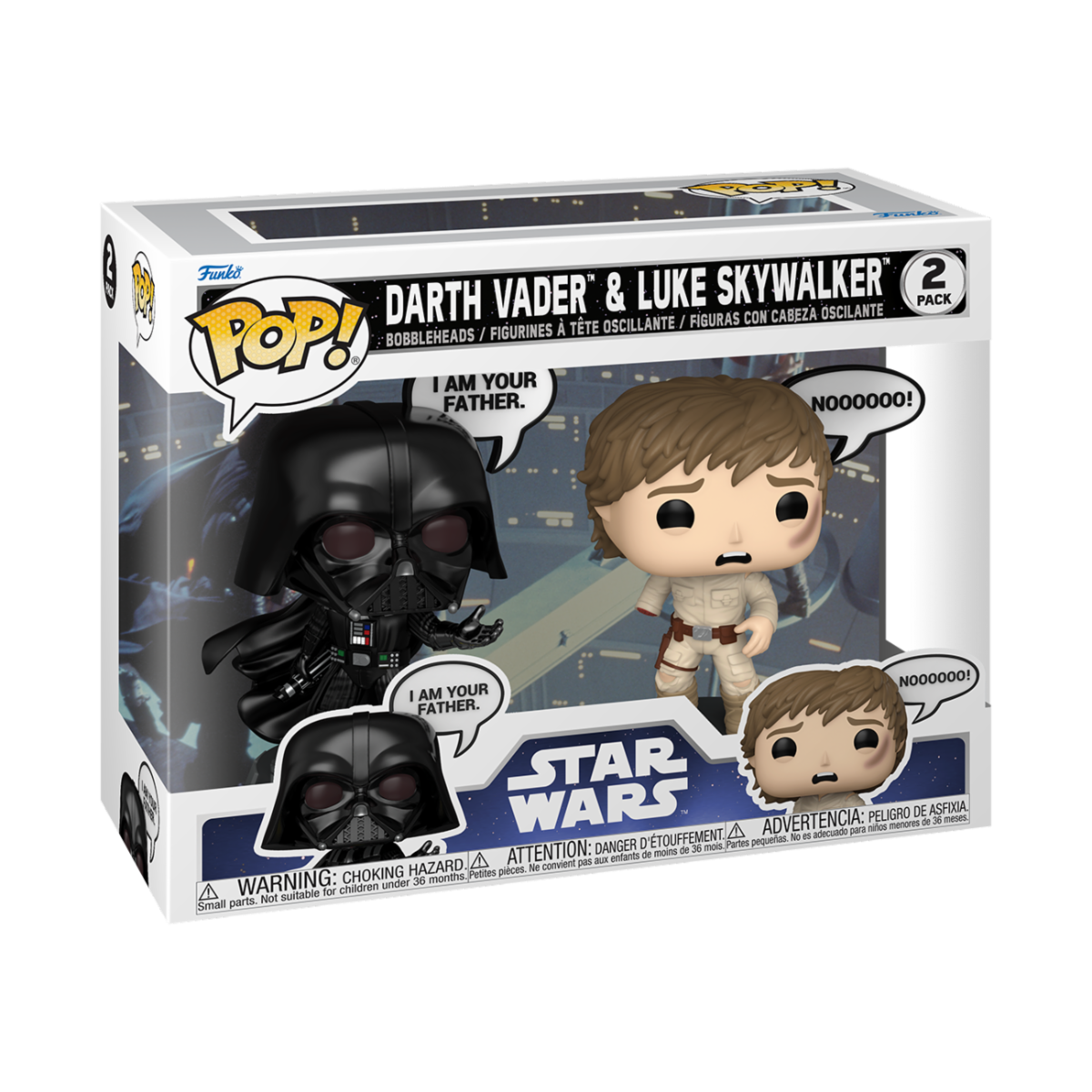 STAR WARS - POP FUNKO VINYL FIGURE 2-PACK VADER & LUKE 9CM