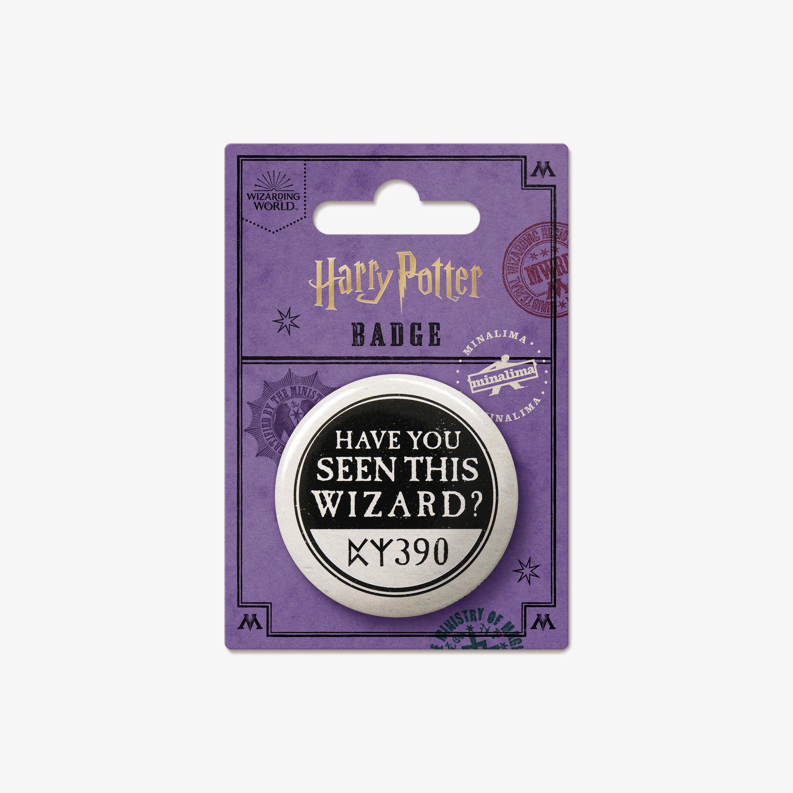 HPBB16 - MINISTRY OF MAGIC 'HAVE YOU SEEN THIS WIZARD?' - BADGE