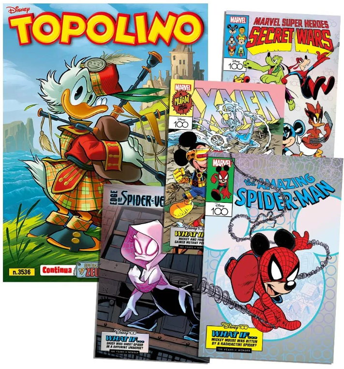 TOPOLINO 3536 + LITOGRAFIE MARVEL 9,10,11 E 12 (DI 12)