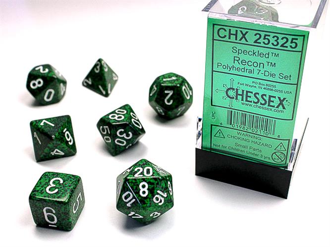 CHX 25325 - SET 7 DADI POLIEDRICI PUNTINATI - RECON