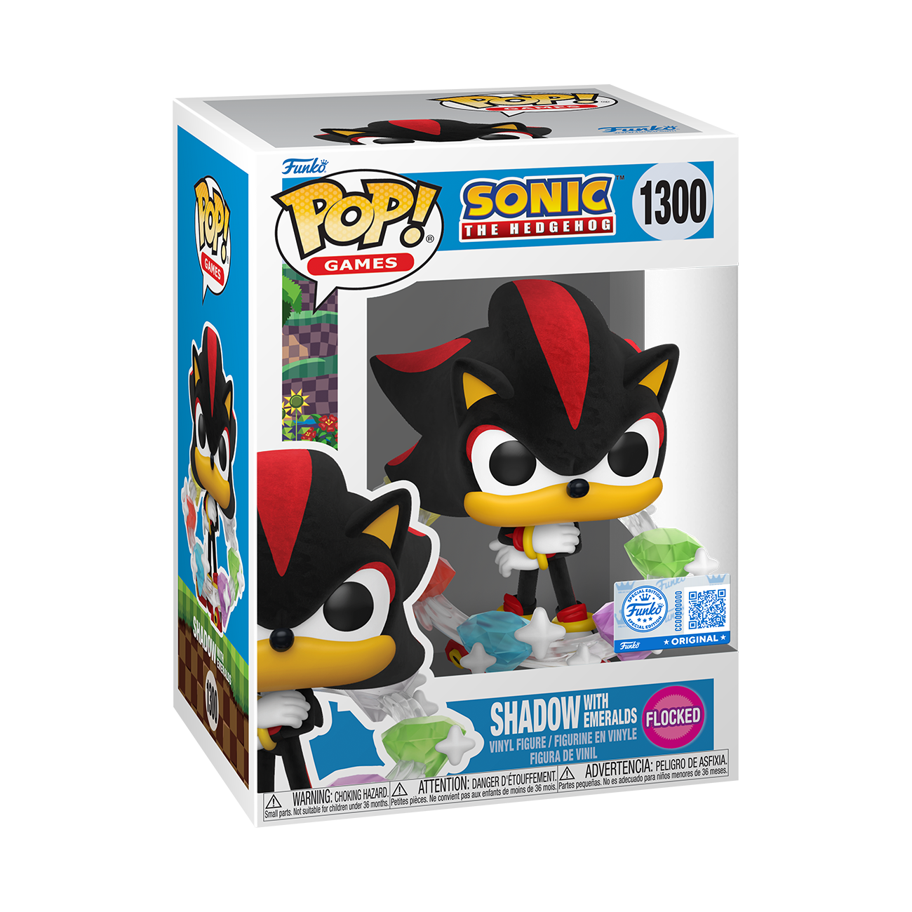 SONIC - POP FUNKO VINYL FIGURE - SHADOW W/EMERALDS(FL) 9CM FUNSIDE EXCL