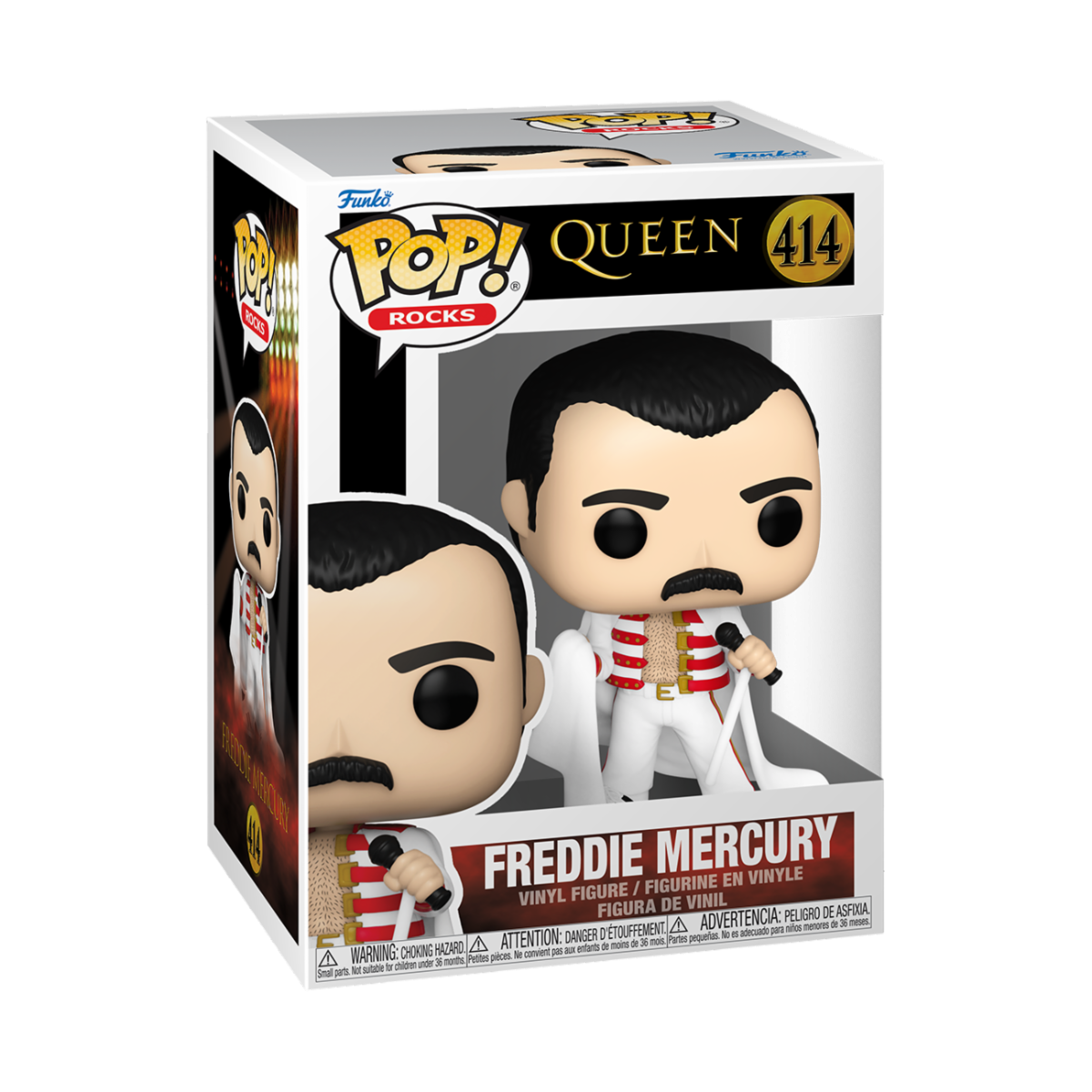 QUEEN - POP FUNKO VINYL FIGURE 414 FREDDIE MERCURY WITH CAPE 9CM