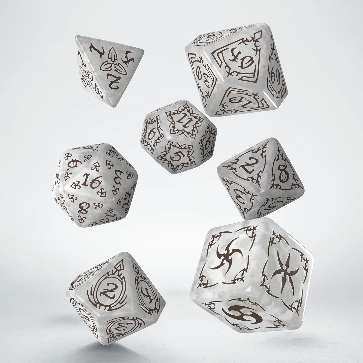STRB01 - TRIBAL DICE SET: PEARL AND BROWN