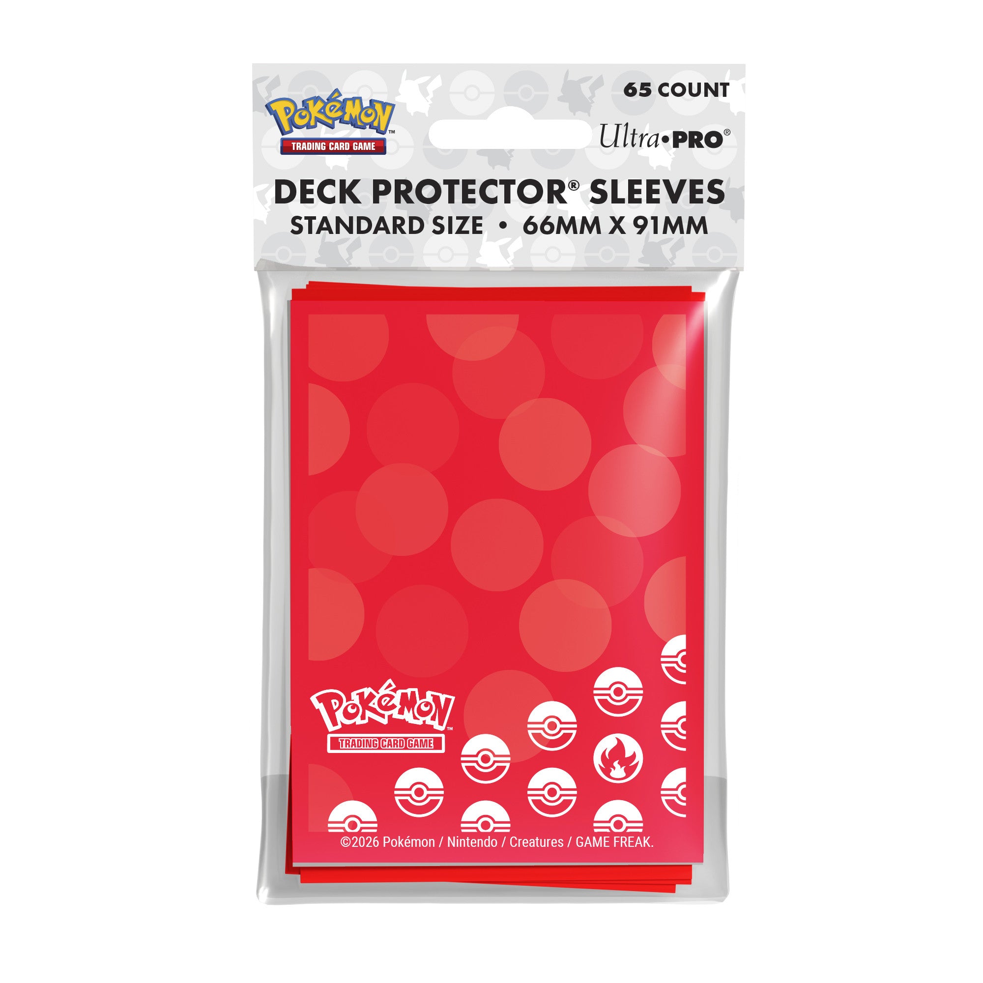 16743 - 65 DECK PROTECTOR SLEEVES - POKEMON - FIRE TYPE