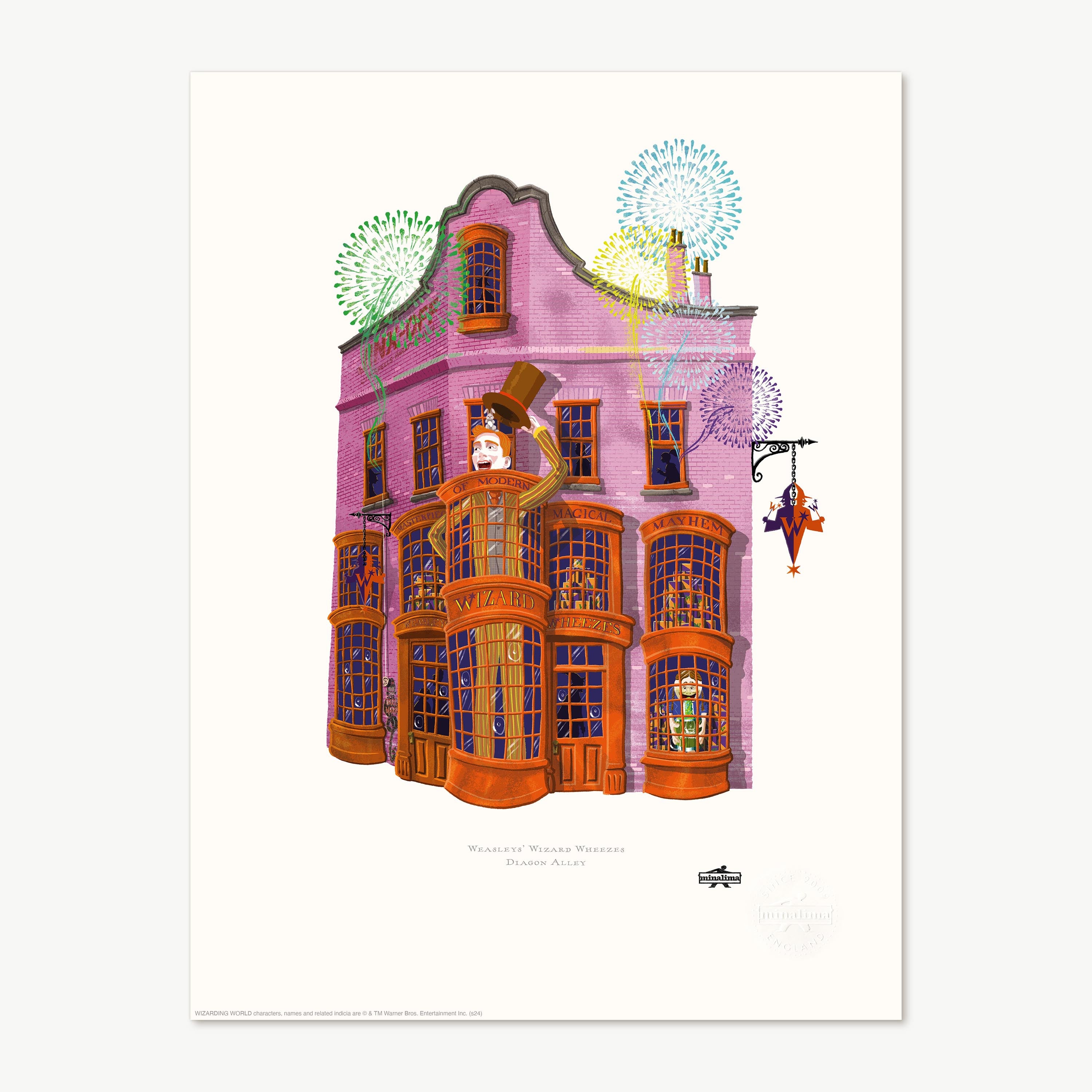 HPSBS04S - SPELLBINDING SHOPS: WEASLEYS WIZARD WHEEZES - ART PRINT