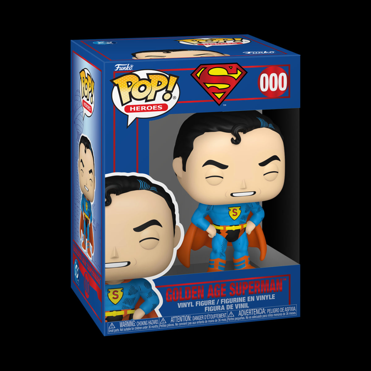 DC COMICS: SHIELD THROUGH THE AGES - POP FUNKO VINYL FIGURE 000 GOLDEN AGE SUPERMAN 9CM
