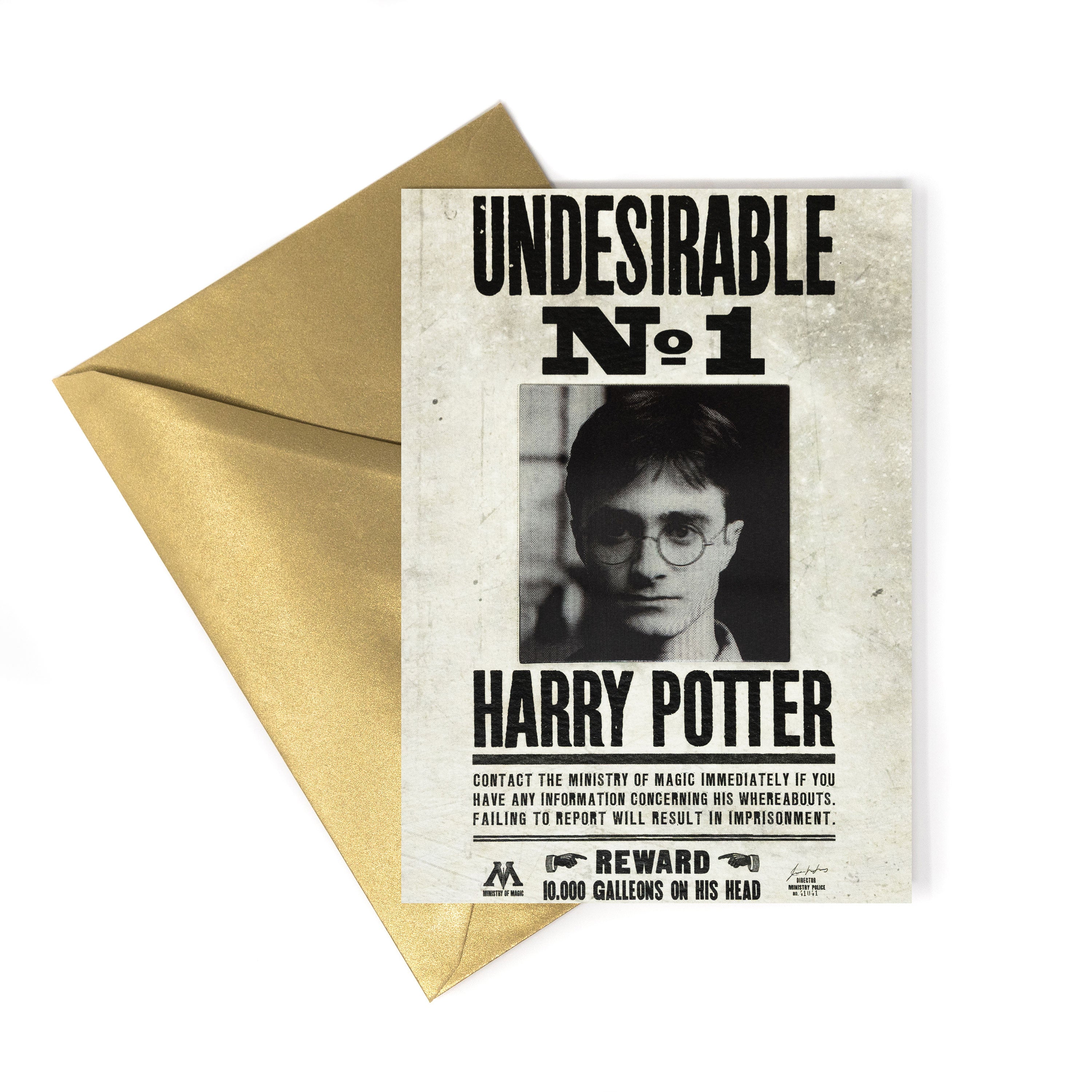 HPCARD15 - HARRY POTTER - MINISTRY OF MAGIC: UNDESIRABLE NO.1 - NOTECARD