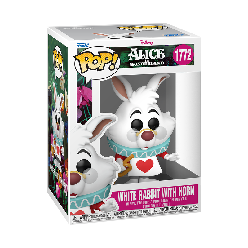 DISNEY: ALICE IN WONDERLAND S3 - POP FUNKO VINYL FIGURE 1772 WHITE RABBIT WITH HORN 9CM