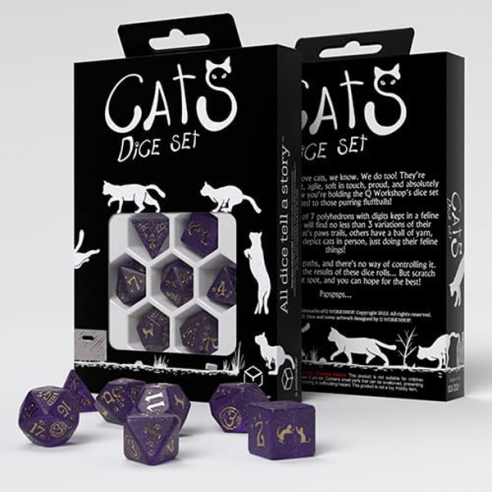 SCAT01 - SET 7 DADI PURRITO GOLD/PURPLE