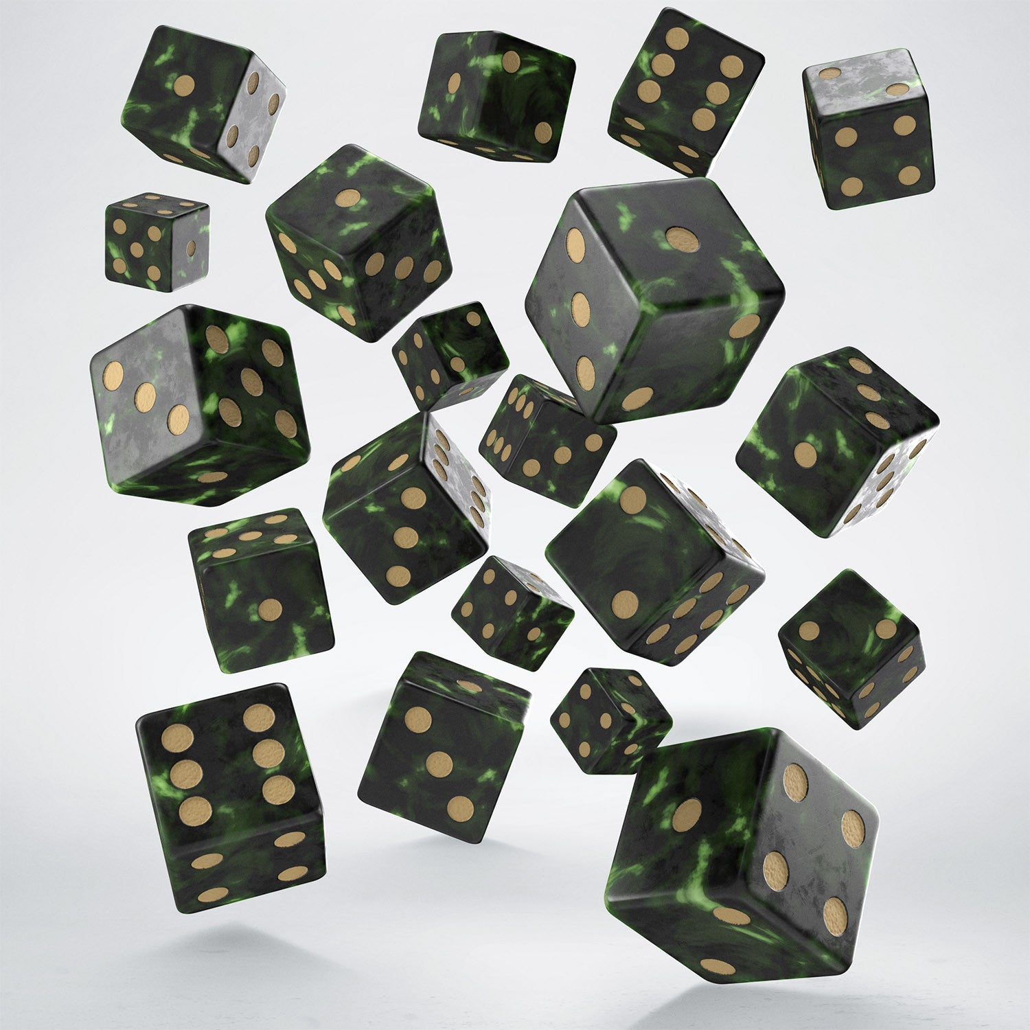 S20603 - FULL PACK OF D6S: BOTTLE GREEN & GOLD