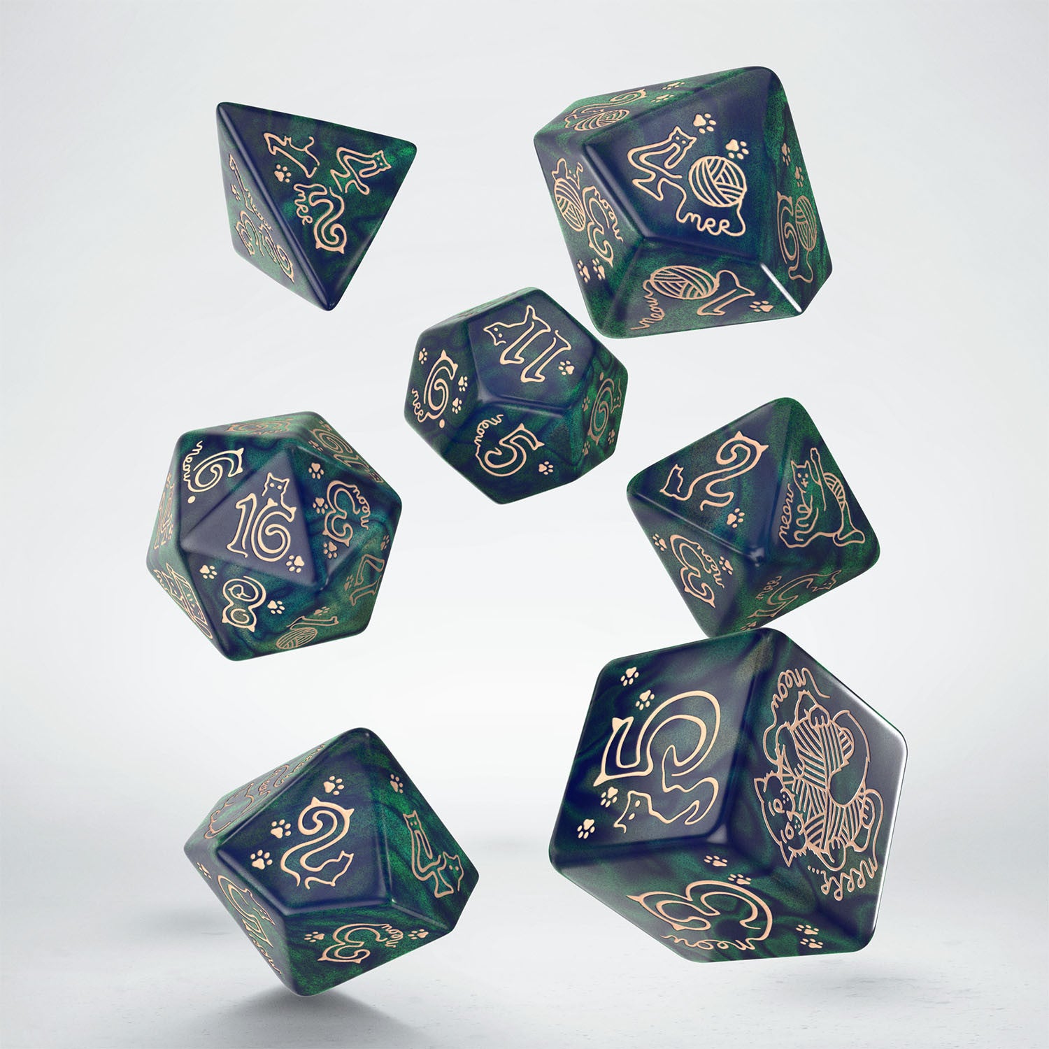 SJKSCAT17 - JUMBO CATS DICE SET: WHISKERS