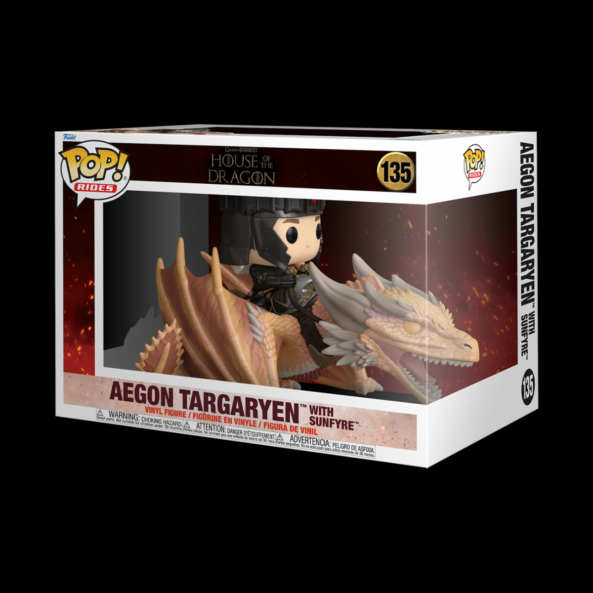GAME OF THRONES: HOUSE OF THE DRAGON - POP FUNKO RIDE VINYL FIGURE 135 AEGON W/SUNFIRE 15CM