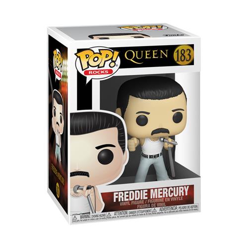 QUEEN - POP FUNKO VINYL FIGURE 183 FREDDIE MERCURY RADIO GAGA 1985 9CM