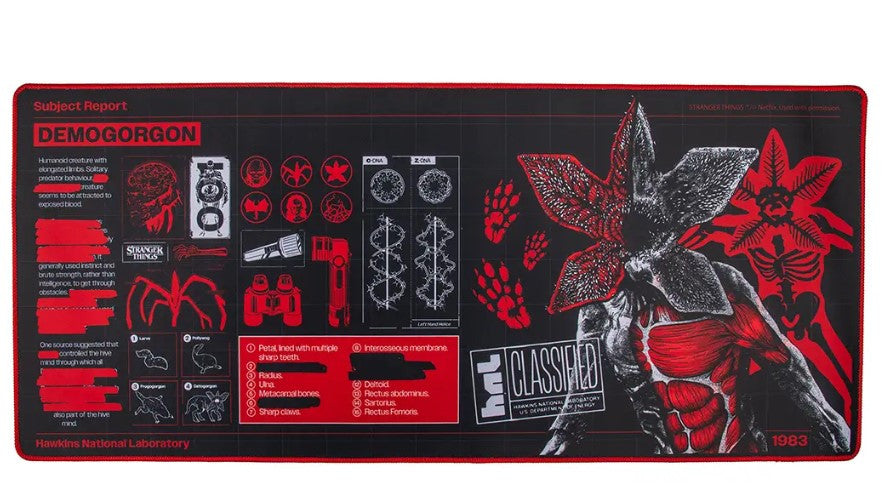 CR2583 - TAPPETINO DA SCRIVANIA - RAPPORTO SUL SOGGETTO: DEMOGORGON - STRANGER THINGS
