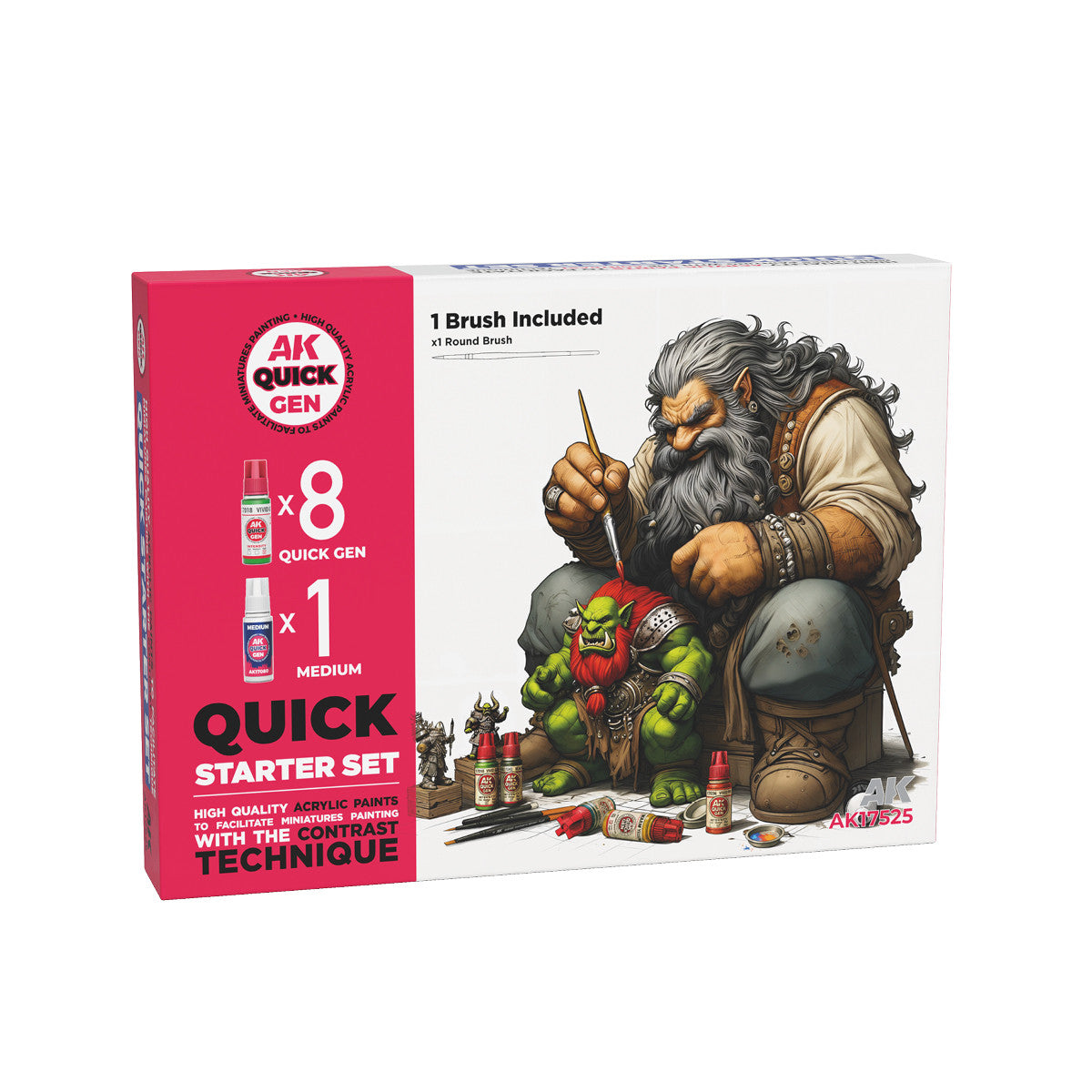 AK17525 - QUICK GEN SET - QUICK STARTER - SET DA 9 COLORI + 1 PENNELLO