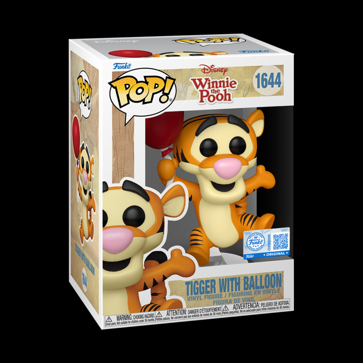 DISNEY: WINNIE THE POOH - POP FUNKO VINYL FIGURE 1644 TIGGER W/BALLOON 9CM