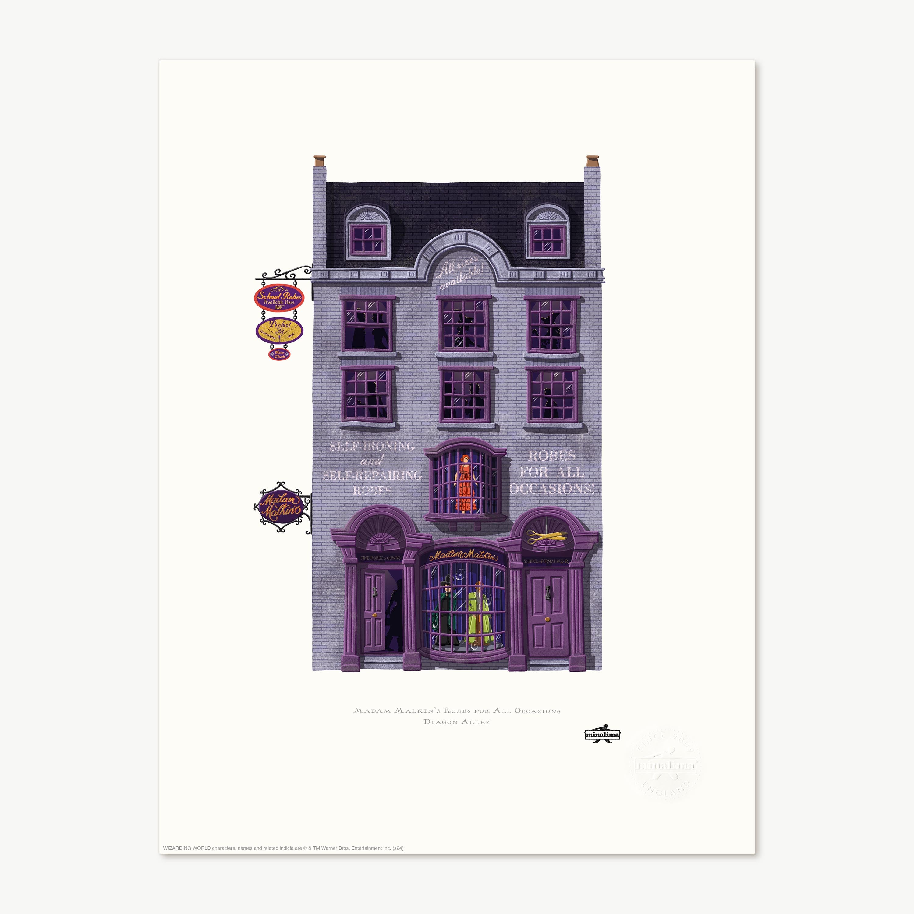 HPSBS07S - SPELLBINDING SHOPS: MADAM MALKIN'S ROBES - ART PRINT