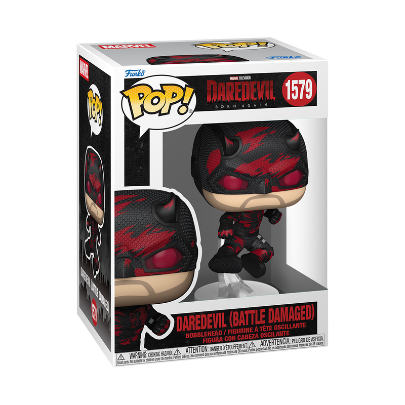 MARVEL: DAREDEVIL BORN AGAIN - POP FUNKO VINYL FIGURE 1579 DAREDEVIL (BATTLE DAMAGED) 9CM