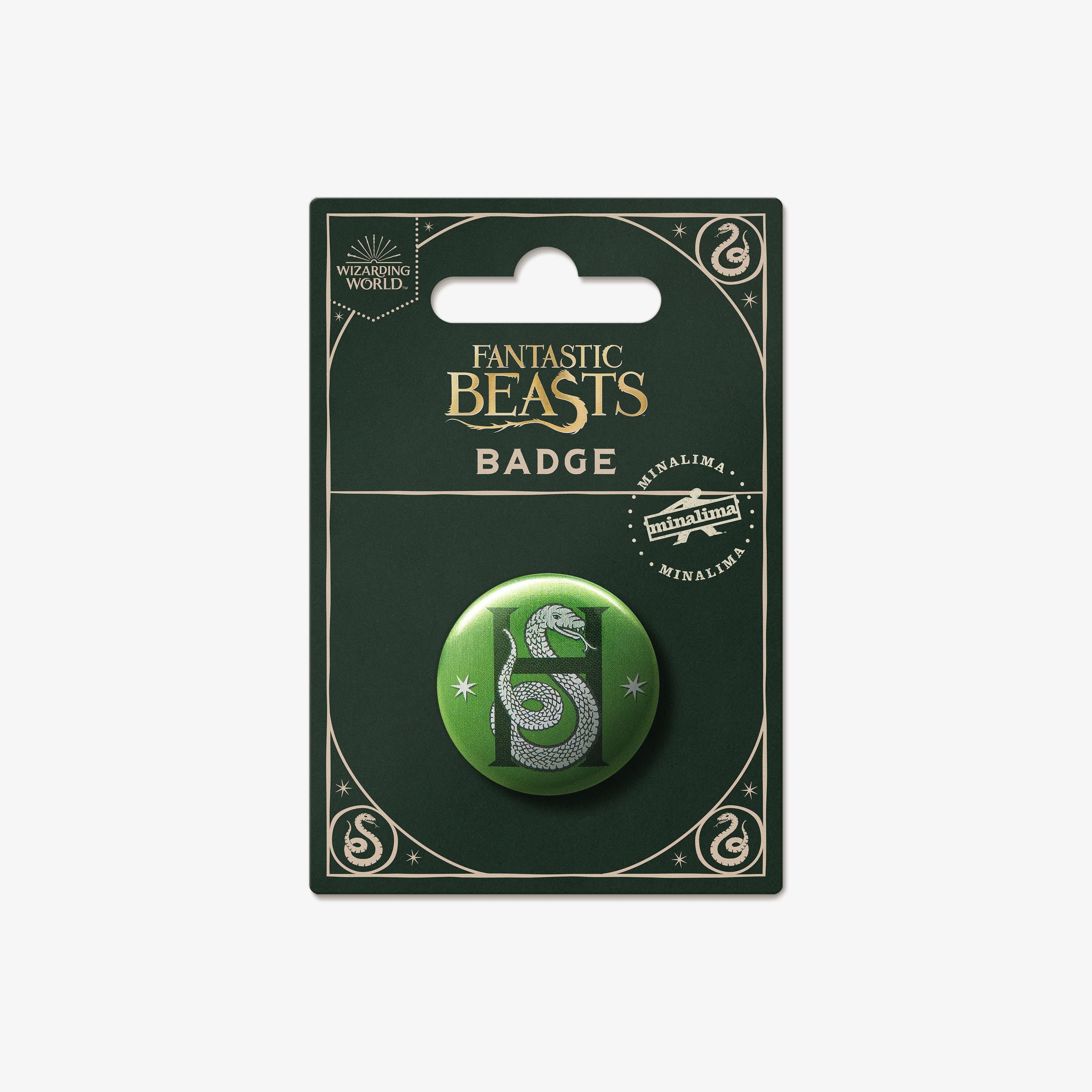 FBBB06 - HOGWARTS: SLYTHERIN HOUSE SNAKE - BADGE