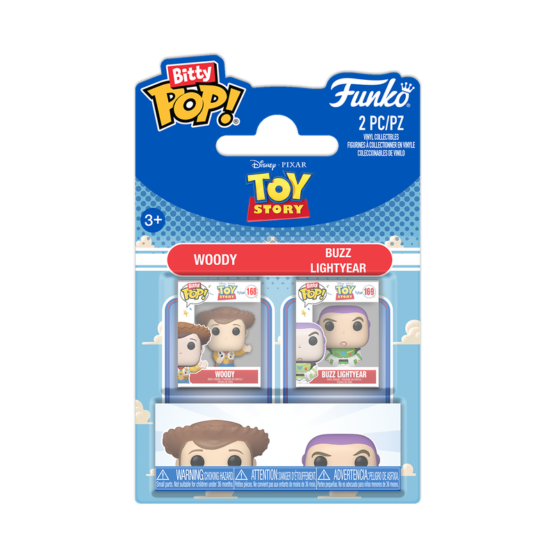 DISNEY: TOY STORY - POP FUNKO BITTY 2-PACK VINYL FIGURE - WOODY & BUZZ LIGHTYEAR 2CM