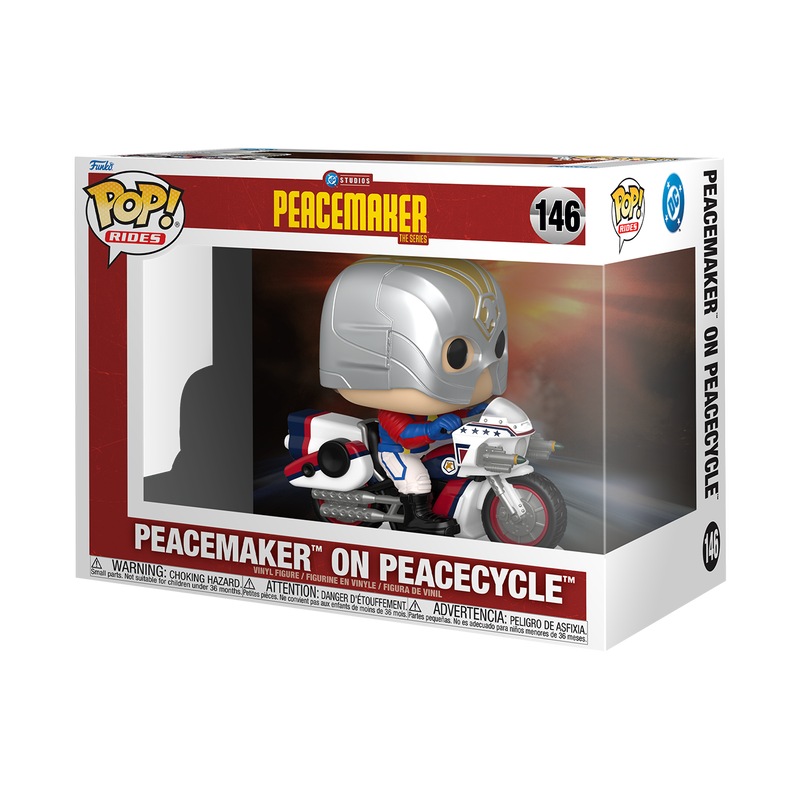 PEACEMAKER - POP FUNKO RIDE VINYL FIGURE 146 PEACEMAKER ON PEACECYCLE 15CM